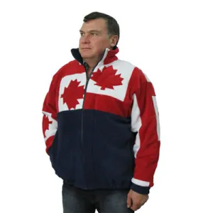 ADULT MAPLE LEAF PATCHWORK BOMBER JACKET NAVY