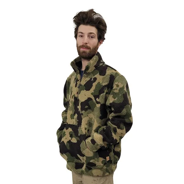 ADULT ZIP PULLOVER BERBER CAMOUFLAGE PRINT