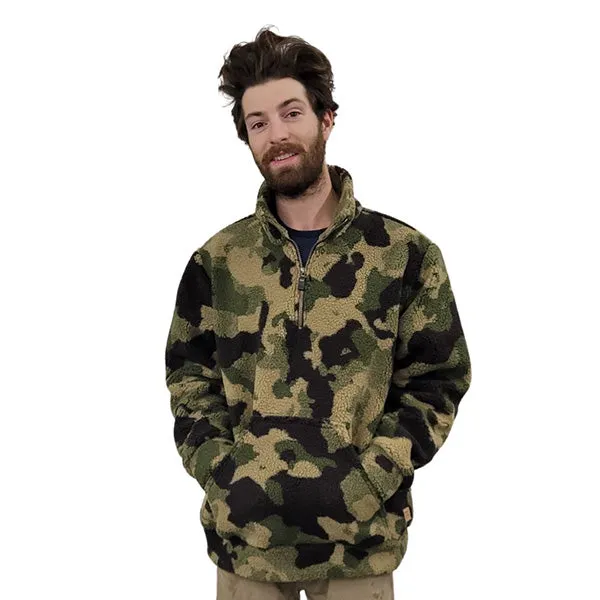 ADULT ZIP PULLOVER BERBER CAMOUFLAGE PRINT