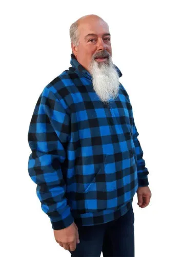 ADULT ZIP PULLOVER BUFFALO CHECK BLUE