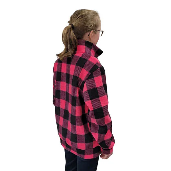 ADULT ZIP PULLOVER BUFFALO CHECK FUCHSIA