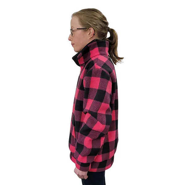 ADULT ZIP PULLOVER BUFFALO CHECK FUCHSIA