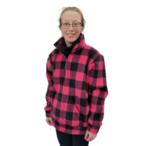 ADULT ZIP PULLOVER BUFFALO CHECK FUCHSIA