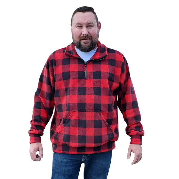ADULT ZIP PULLOVER BUFFALO CHECK RED