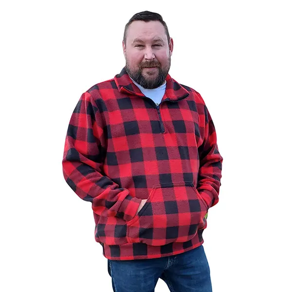 ADULT ZIP PULLOVER BUFFALO CHECK RED