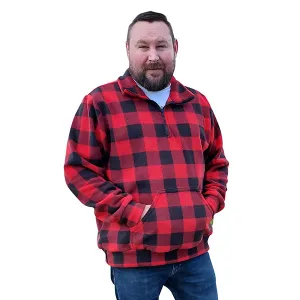 ADULT ZIP PULLOVER BUFFALO CHECK RED