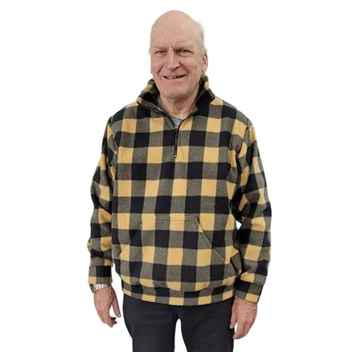ADULT ZIP PULLOVER BUFFALO CHECK TAN