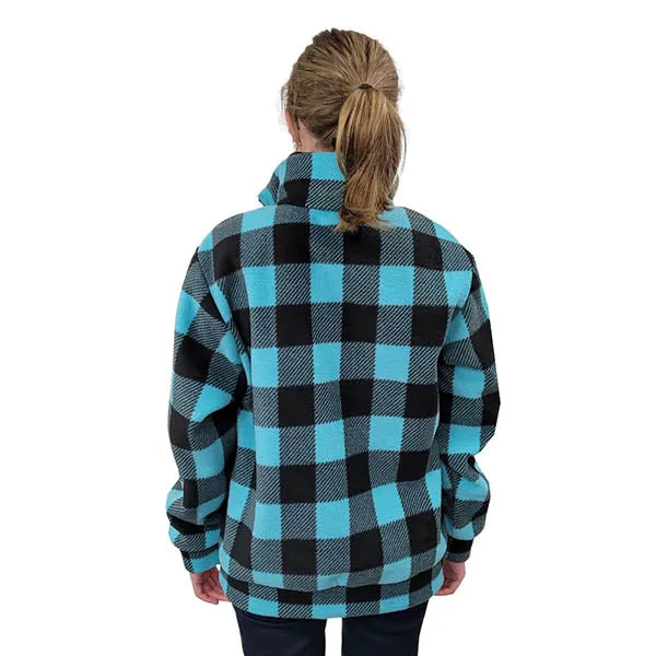 ADULT ZIP PULLOVER BUFFALO CHECK TEAL