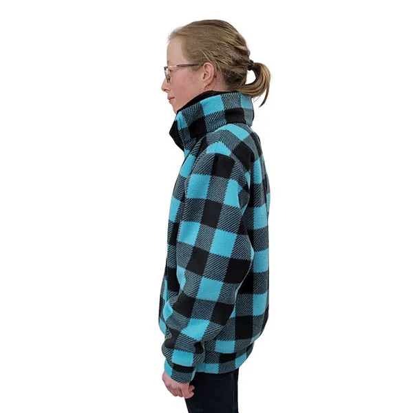 ADULT ZIP PULLOVER BUFFALO CHECK TEAL
