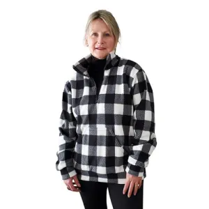 ADULT ZIP PULLOVER BUFFALO CHECK WHITE
