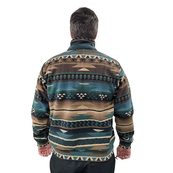 ADULT ZIP PULLOVER SOUTHWEST TEAL PRINT
