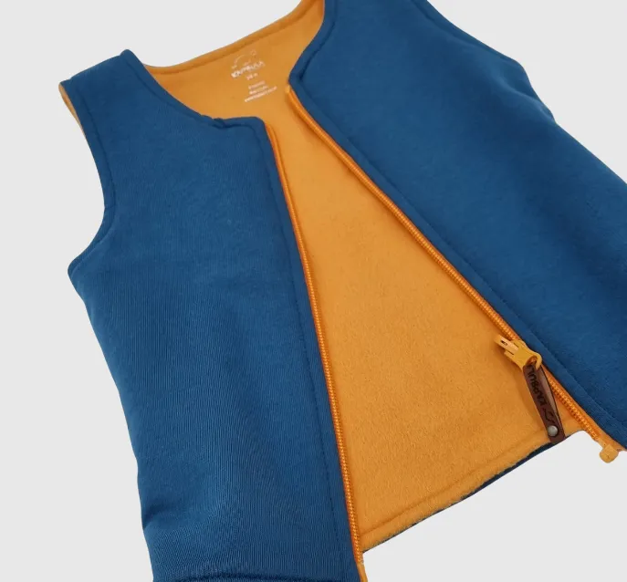 Adventurer Organic Fleece Reversible Gilet  Navy