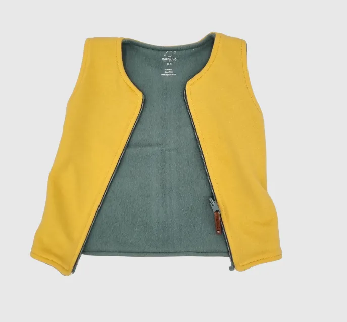 Adventurer Organic Fleece Reversible Gilet  Yellow