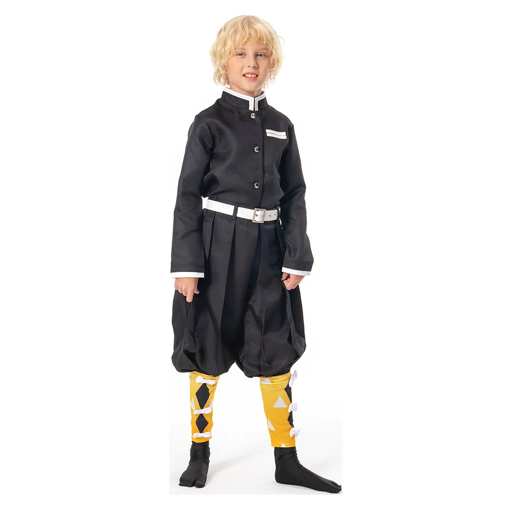 Agatsuma Zenitsu Demon Slayer Kimetsu no Yaiba Kids Children Uniform Outfits Cosplay Costume