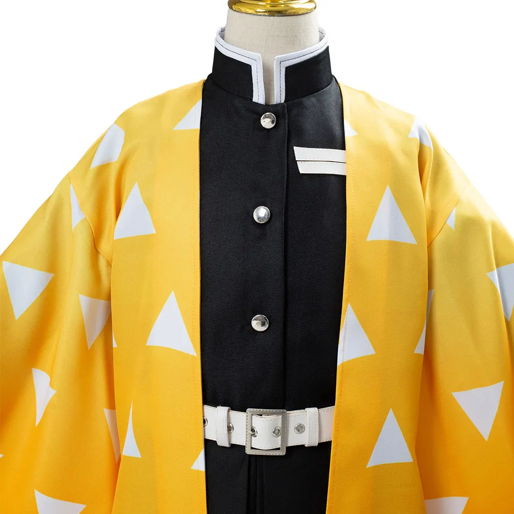 Agatsuma Zenitsu Demon Slayer Kimetsu no Yaiba Kids Children Uniform Outfits Cosplay Costume