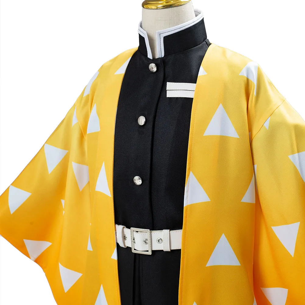 Agatsuma Zenitsu Demon Slayer Kimetsu no Yaiba Kids Children Uniform Outfits Cosplay Costume