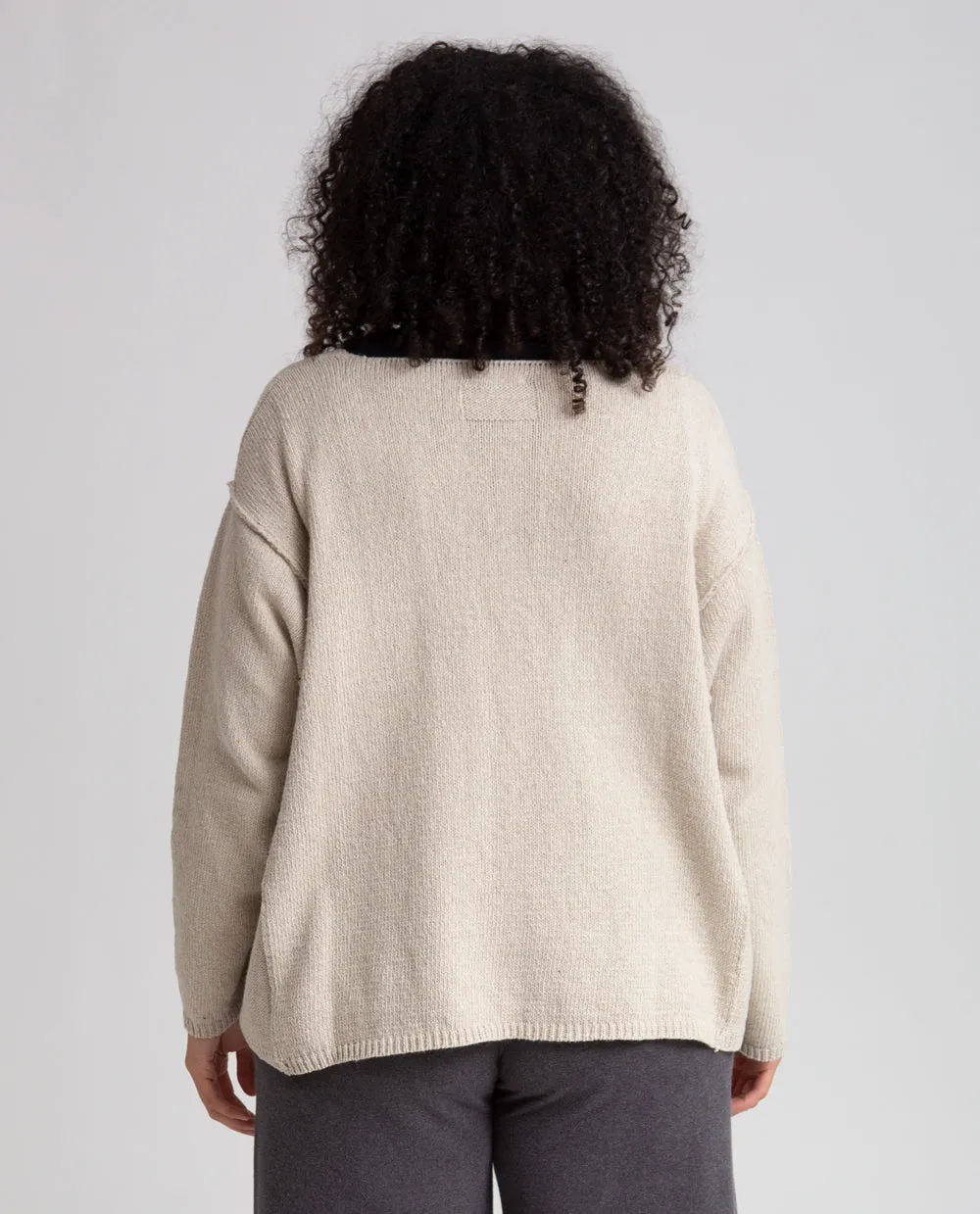 Alessandra Recycled Cotton Jumper In Beige