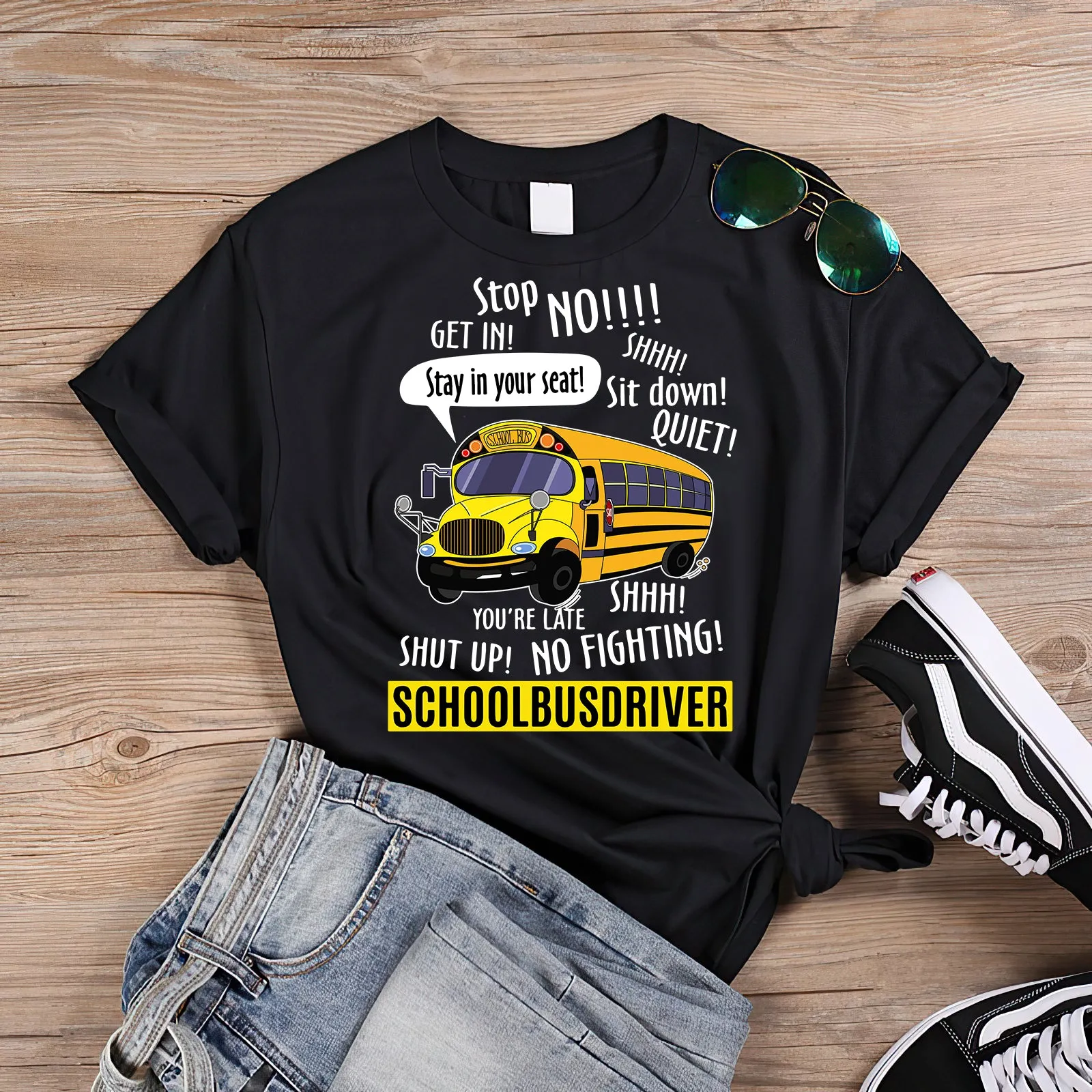 All About That Bus 2D Black Tshirt 1