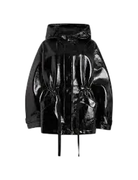 All Saints Black Kelsie Shine oversized-fit hooded jacket UK S