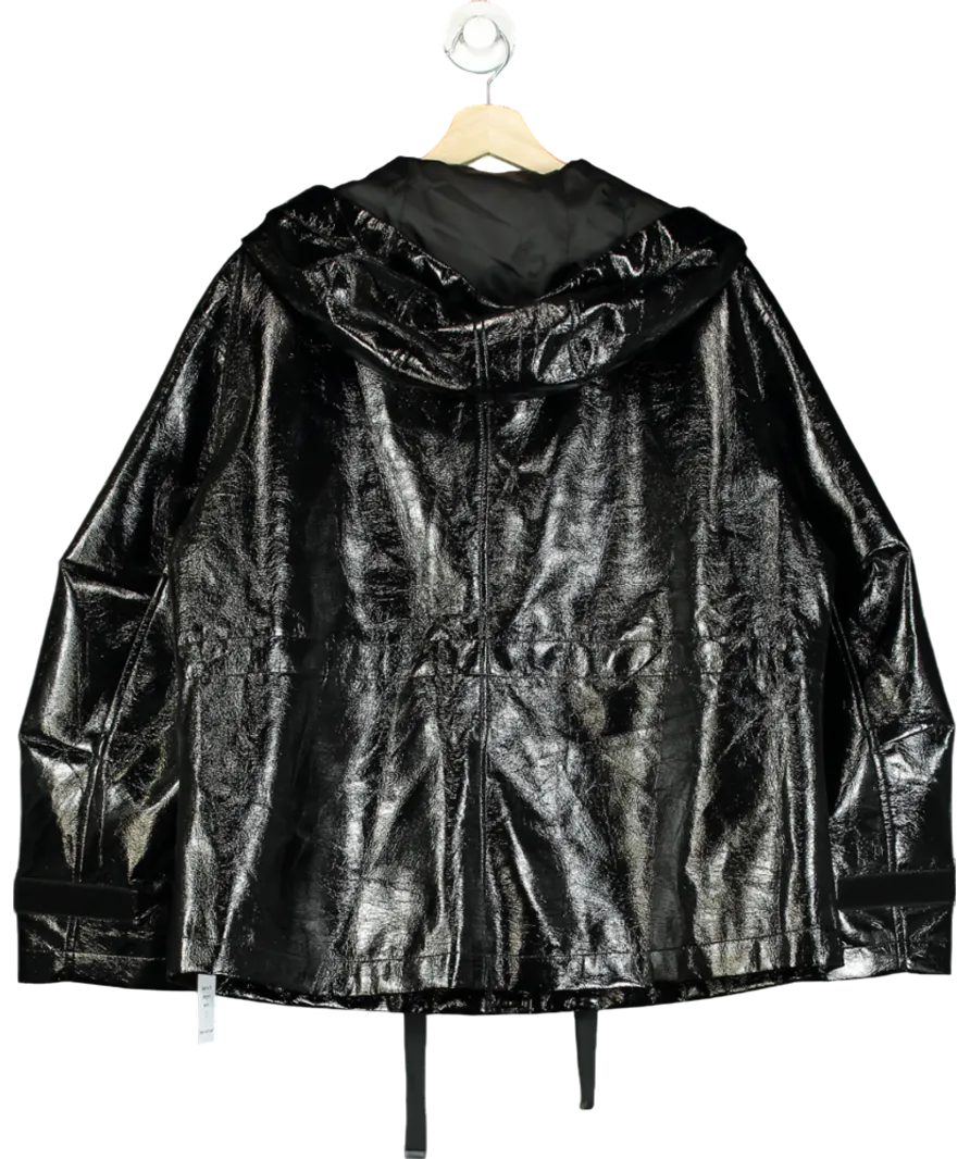 All Saints Black Kelsie Shine oversized-fit hooded jacket UK S