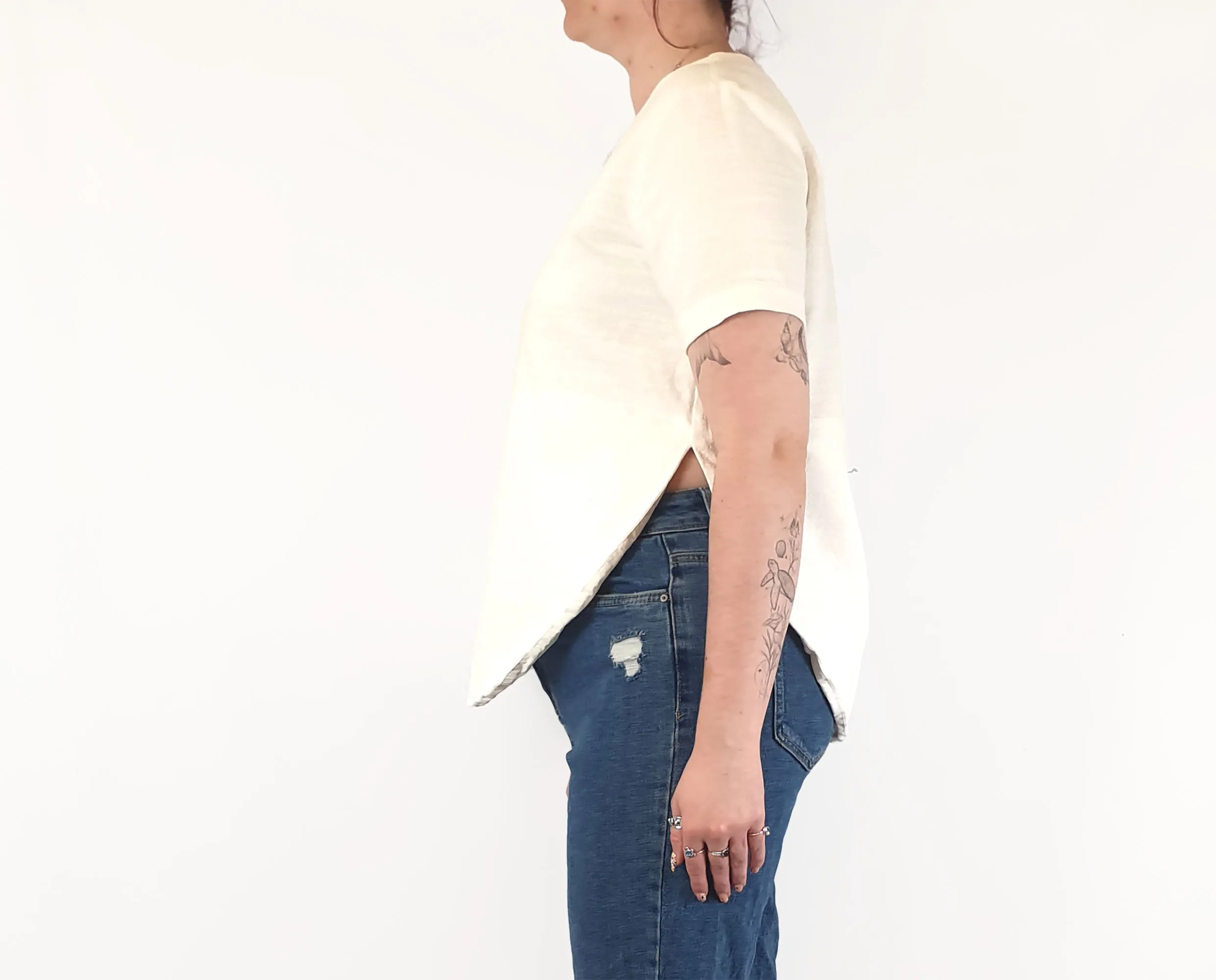 Alpha 60 white textured cotton top size M