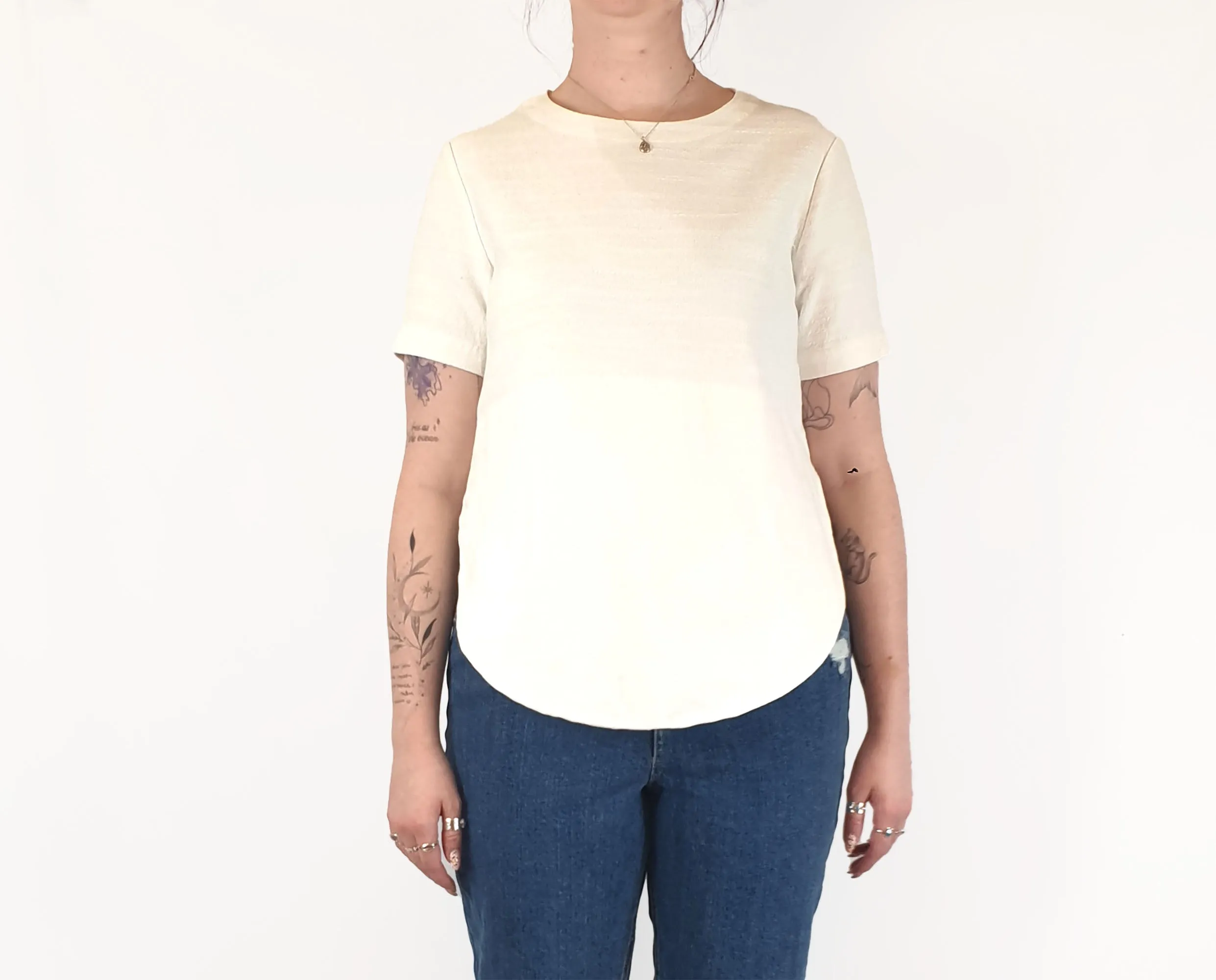 Alpha 60 white textured cotton top size M