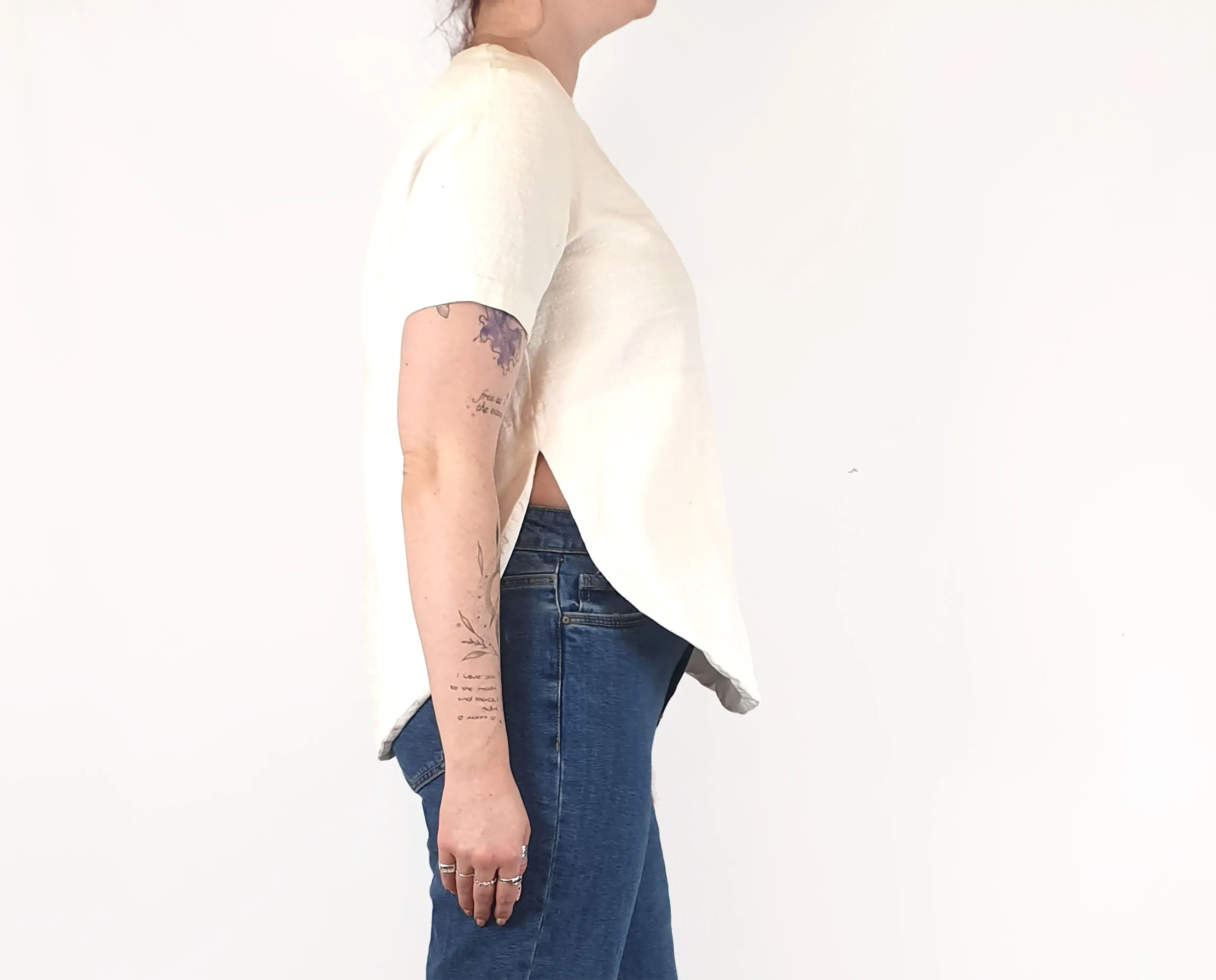 Alpha 60 white textured cotton top size M