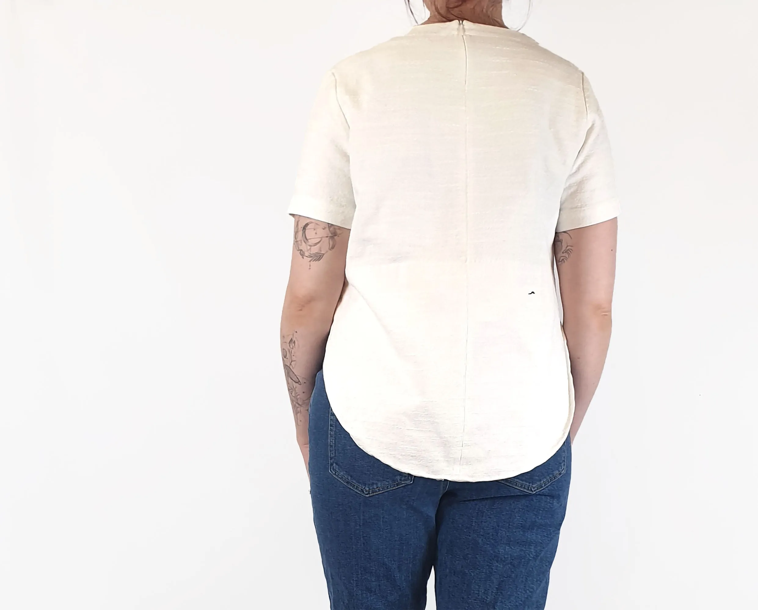 Alpha 60 white textured cotton top size M