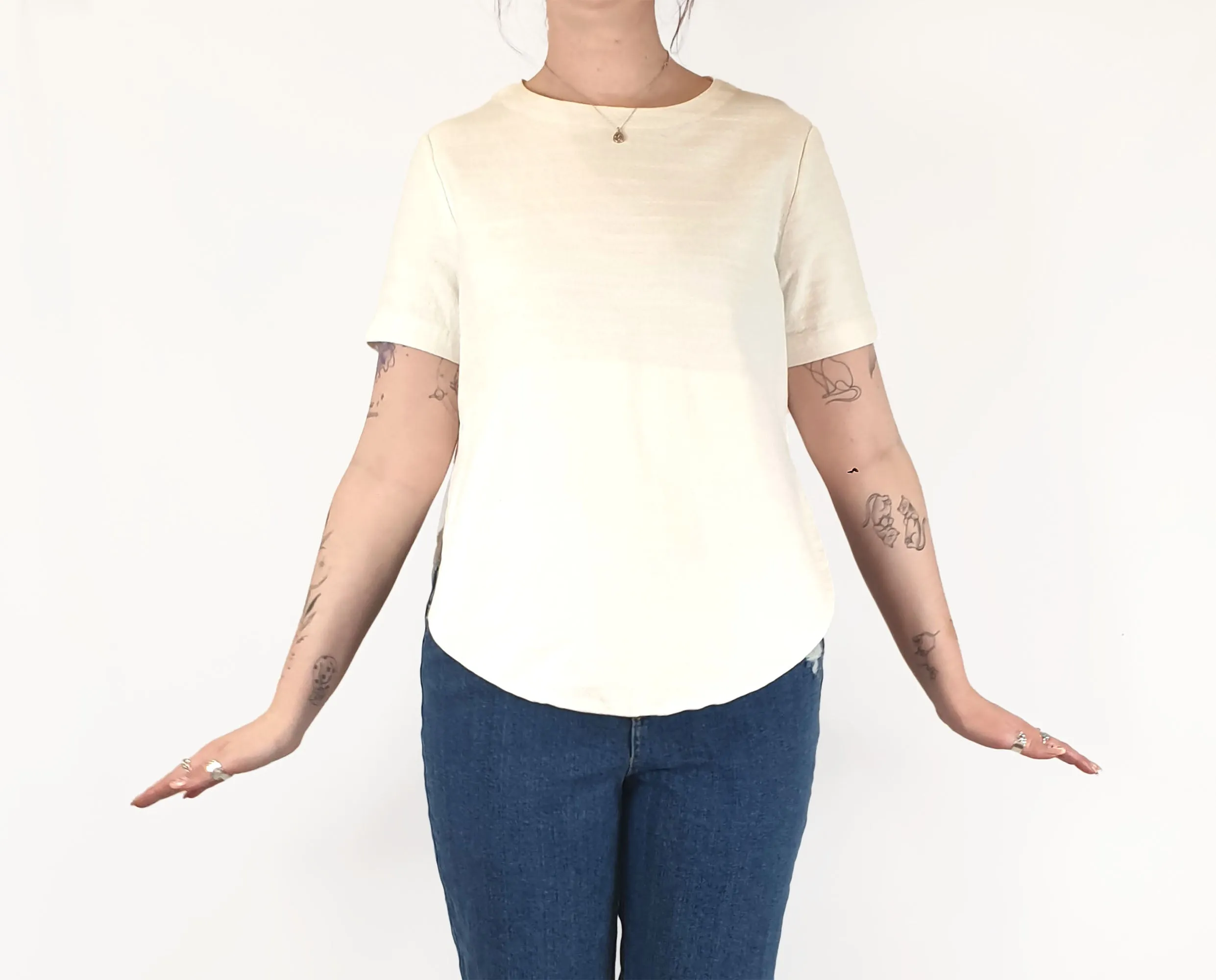 Alpha 60 white textured cotton top size M