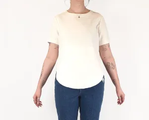 Alpha 60 white textured cotton top size M