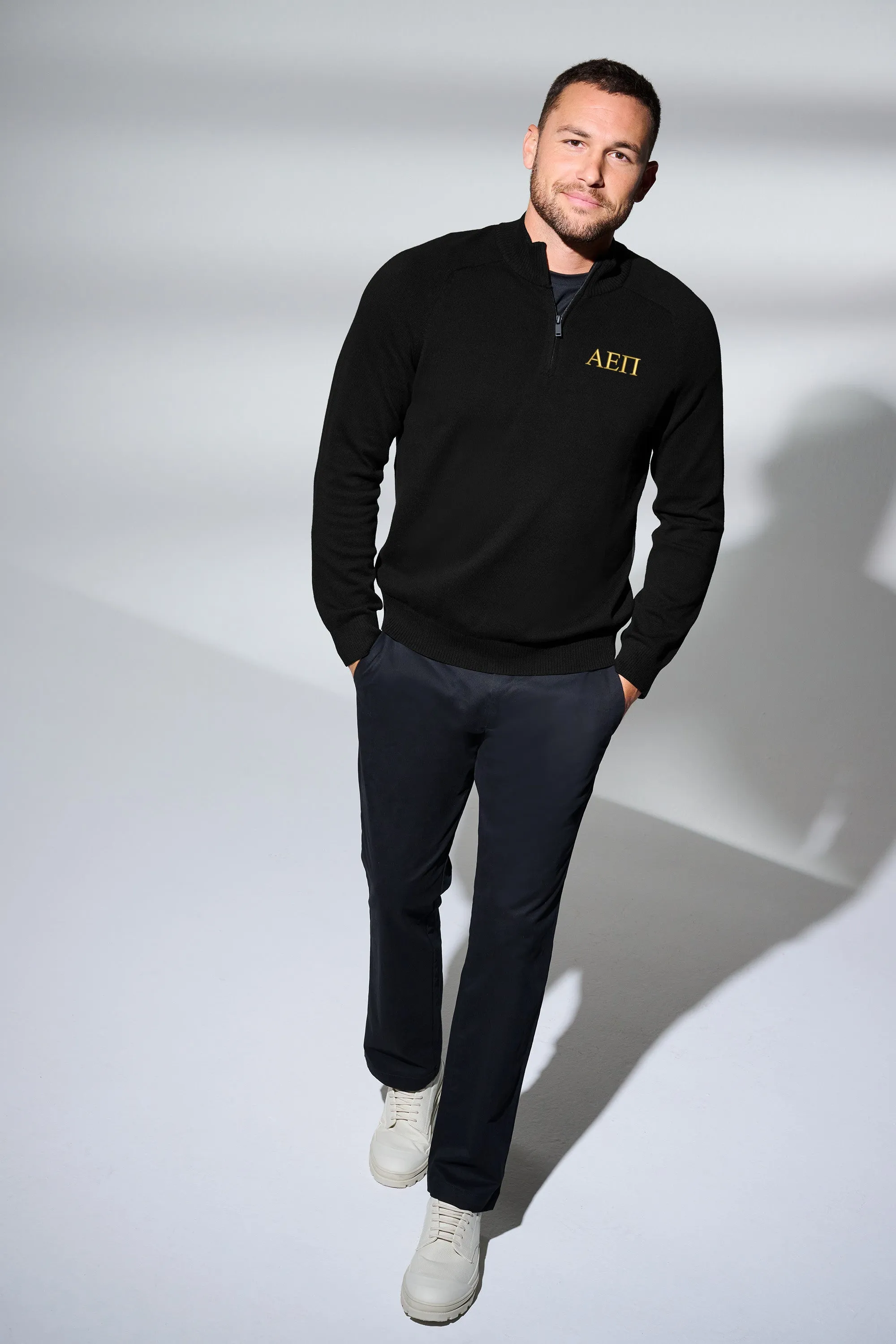 Alpha Epsilon Pi 1/4-Zip Monogrammed Sweater
