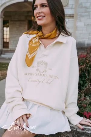 Alpha Gamma Delta Country Club Collared Crew