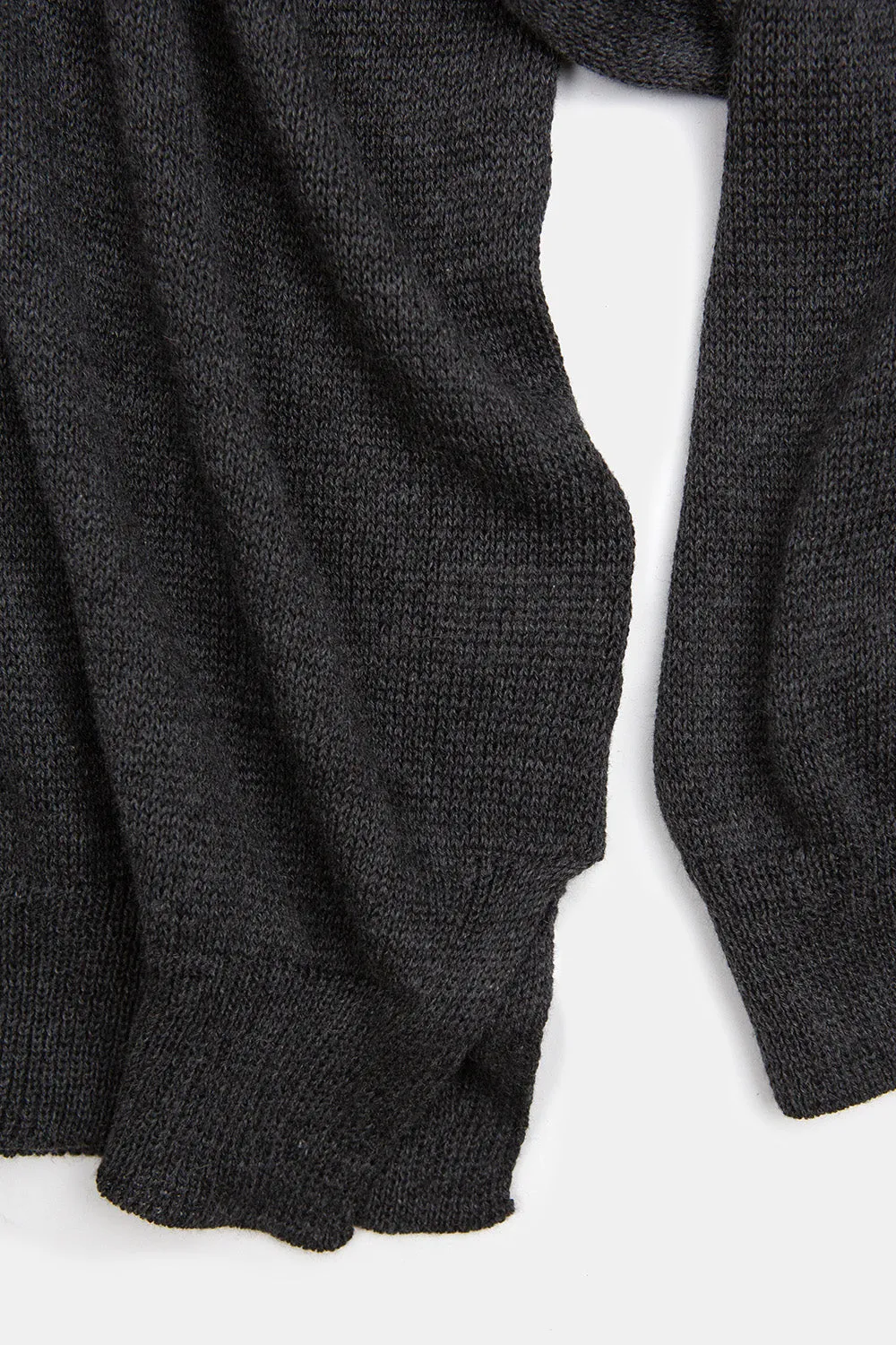 Anna Pima Cotton V Neck Pullover in Charcoal