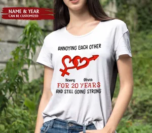 Annoying Each Other - Personalized Name 2D White Tshirt