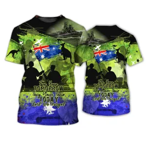 Anzac Day 25th April, Lest We Forget - 3D Full Print