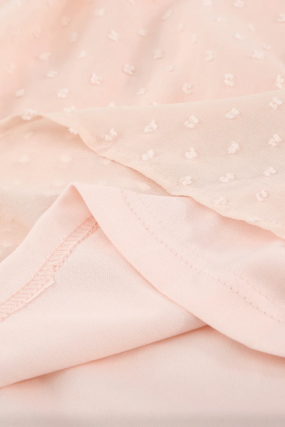 Apricot Flutter Sleeves Sheer Textured Babydoll Top