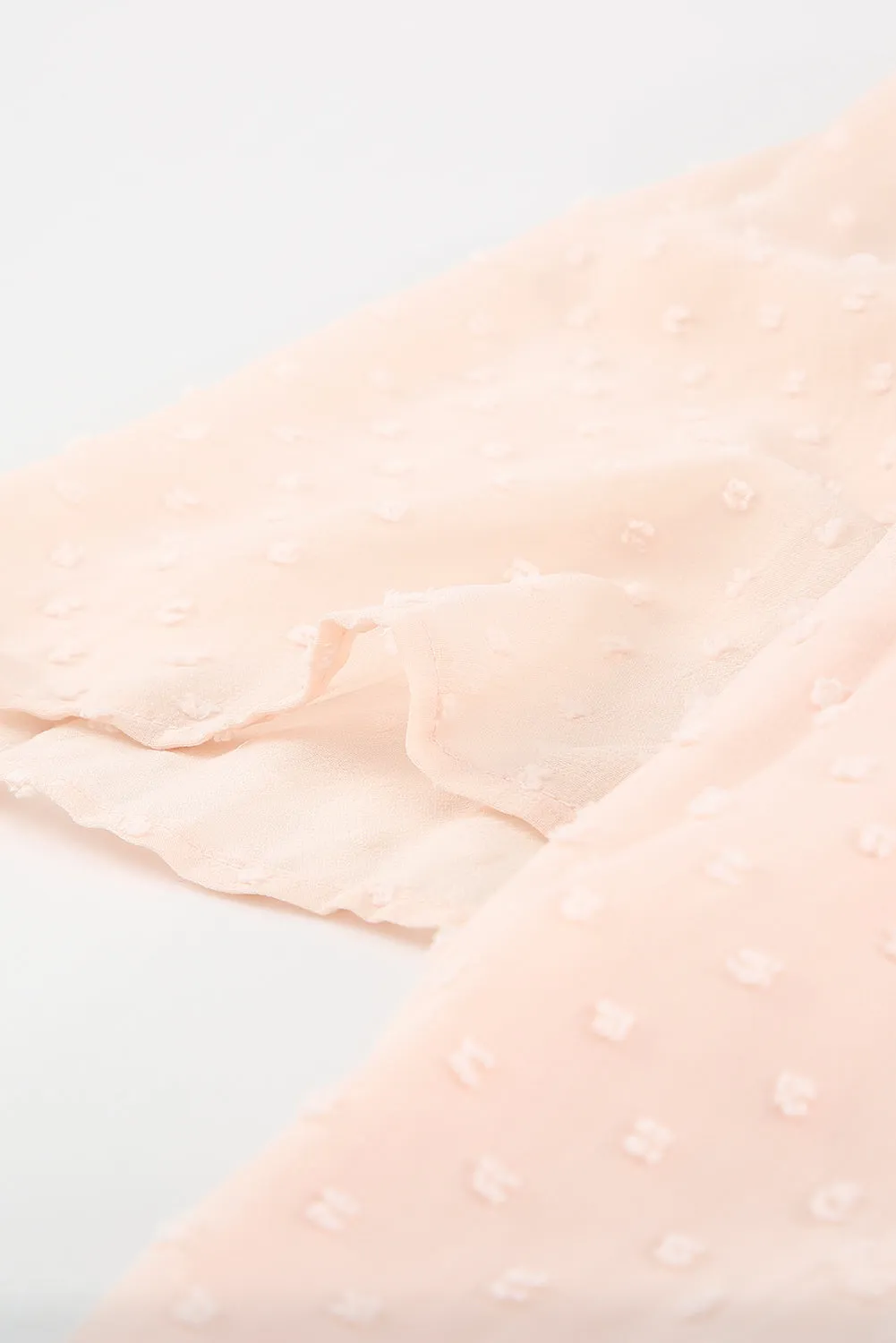 Apricot Flutter Sleeves Sheer Textured Babydoll Top