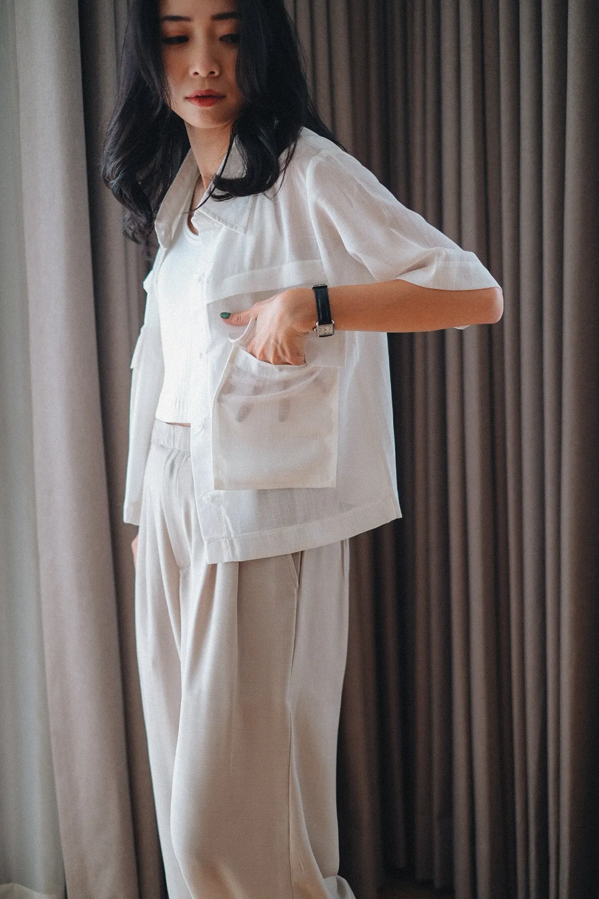 ARIA SHIRT IN PEARL WHITE