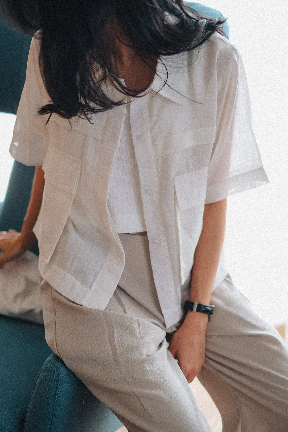 ARIA SHIRT IN PEARL WHITE