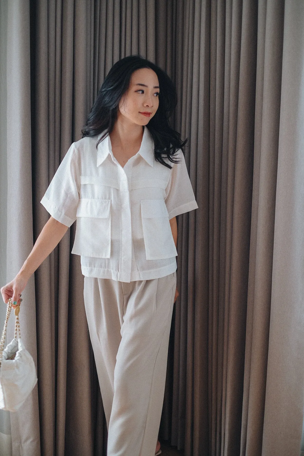 ARIA SHIRT IN PEARL WHITE