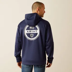 Ariat 10052518 Tek Fleece 2.0 American Circle Hoodie Navy Heather