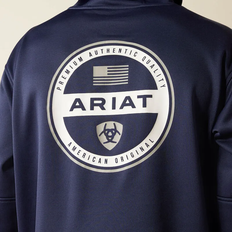 Ariat 10052518 Tek Fleece 2.0 American Circle Hoodie Navy Heather