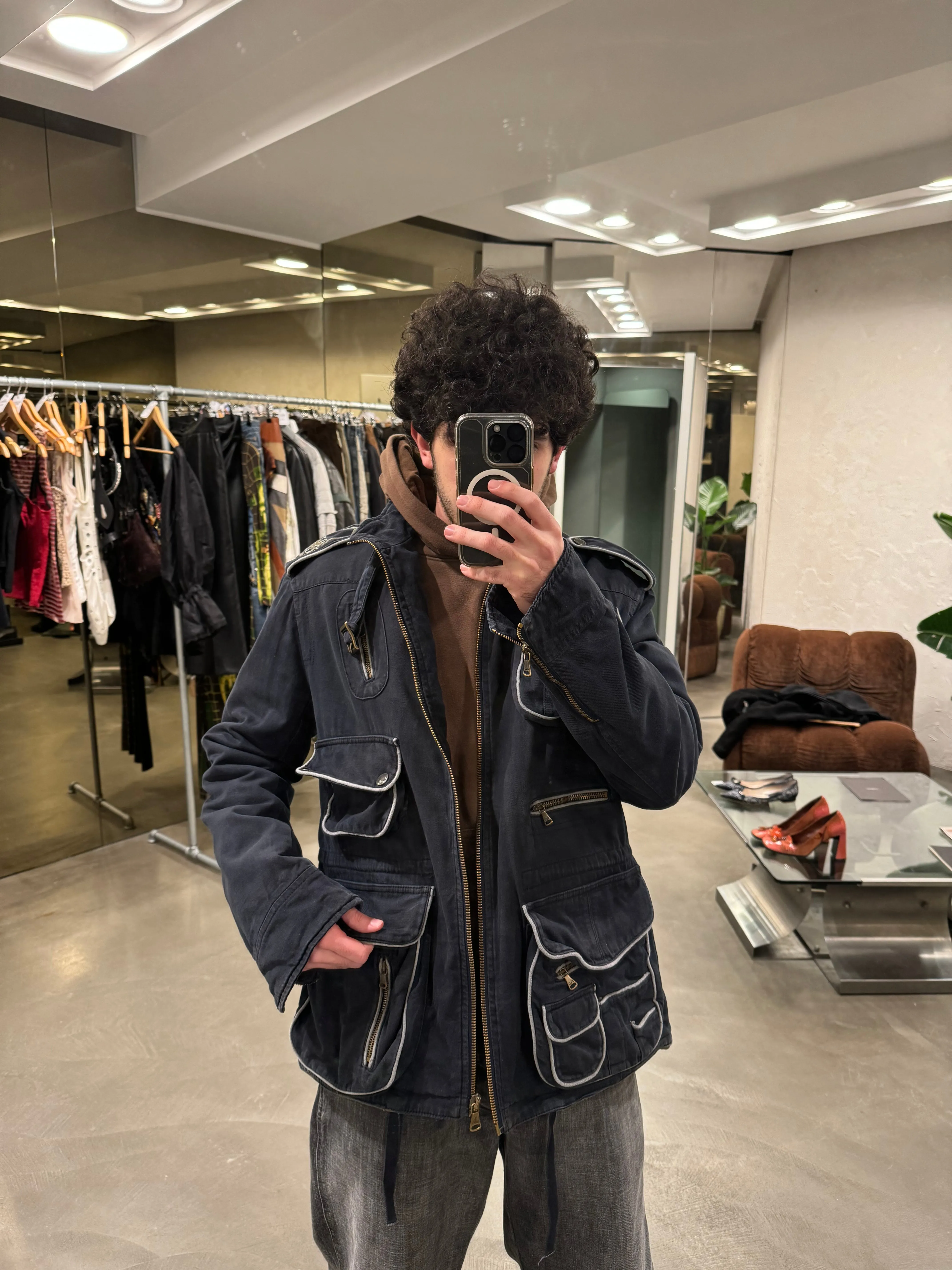 A/W2003 Dolce & Gabbana multi pocket military coat