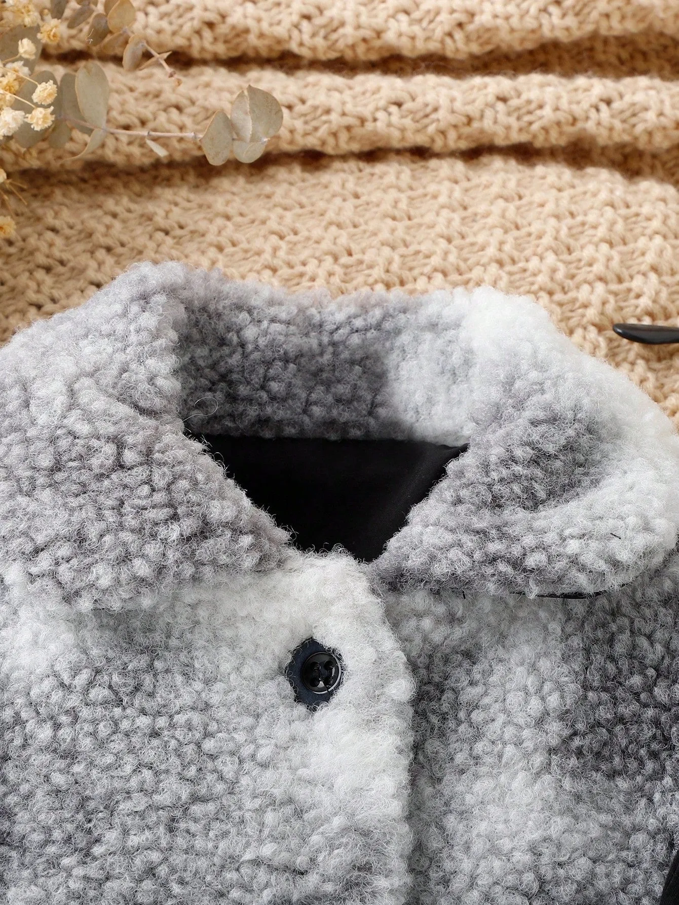 Baby Girls' Casual Jumpsuit And Furry Coat Set For Autumn/winter - FD