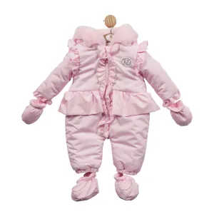 Baby Pink Puff Ball Snowsuit