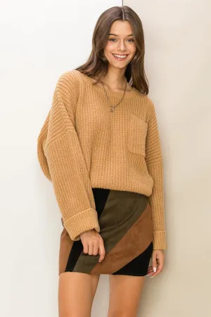 BACK TO BLISS RIB OVERSIZED PULLOVER SWEATER