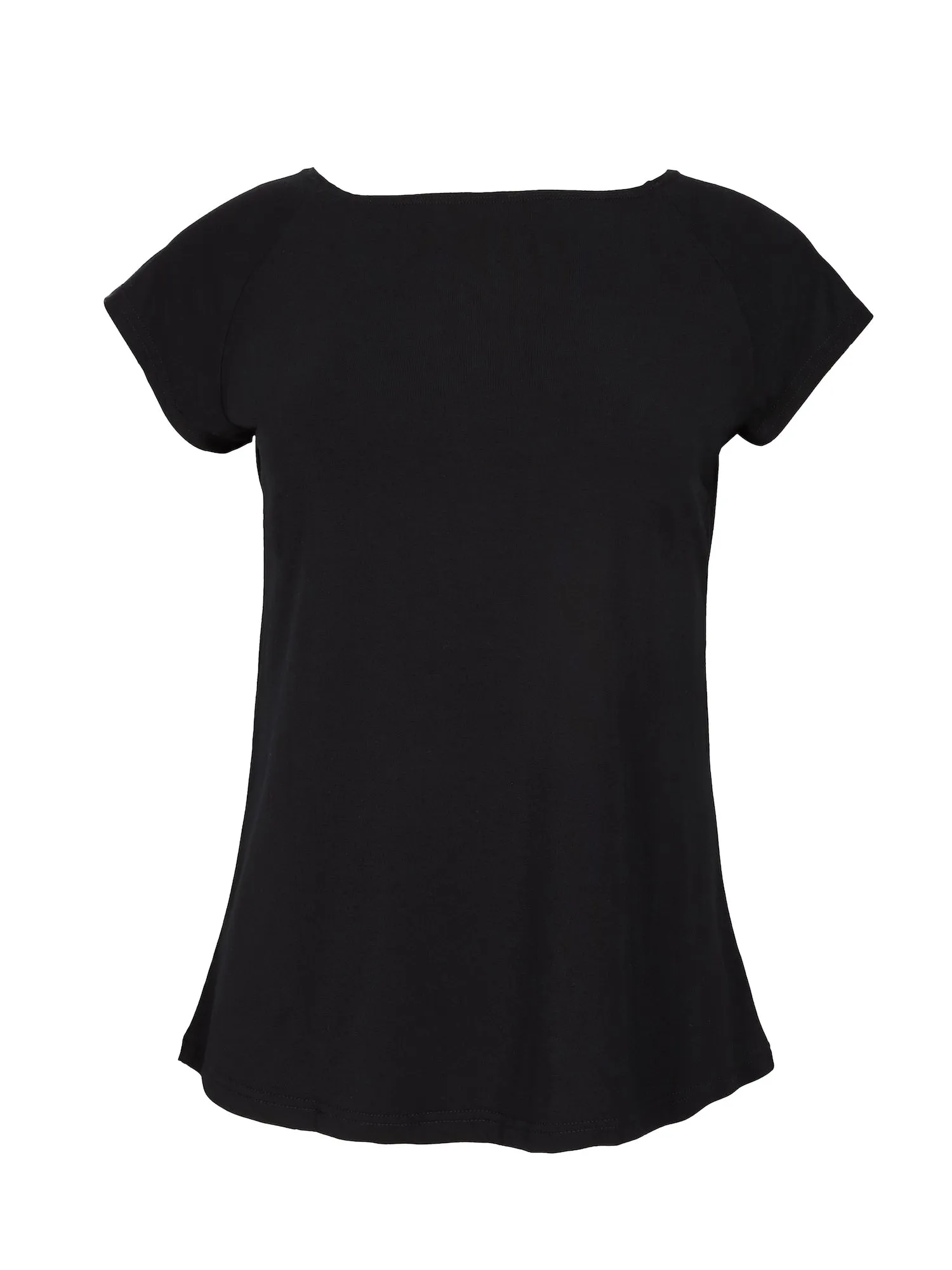 Bamboo Boat Neck T Shirt - Black