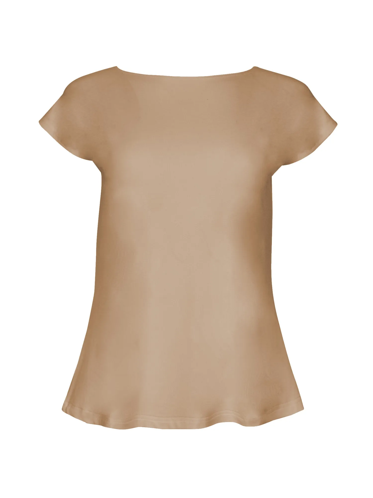 Bamboo Boat Neck T Shirt - Caramel