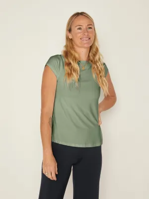 Bamboo Boat Neck T Shirt - Eucalyptus