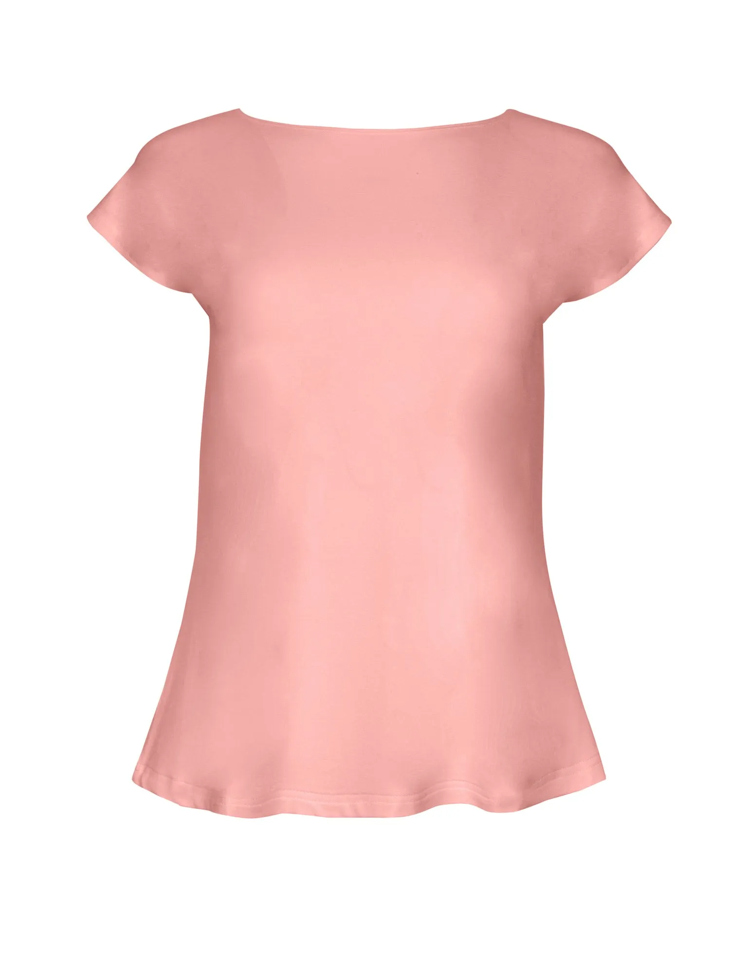 Bamboo Boat Neck T Shirt - Pink Clay